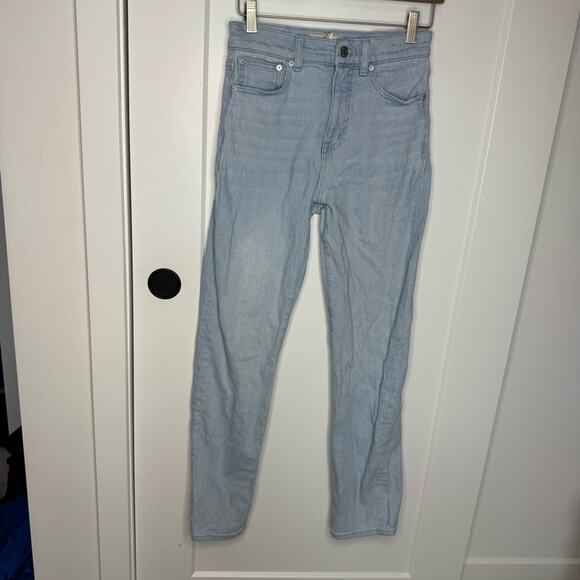 Madewell 90’s Straight Light Wash High Waisted Jeans Size 25 - Picture 2 of 8